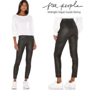 FREE PEOPLE Midnight Vegan Suede Skinny sz S NWT